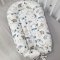 Кокон для новорожденных Oh My Kids Soft OMK Pandas Сатин Белый/Бежевый Кокос 6 см КК-237-ОМК