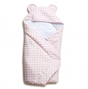 Конверт одеяло для новорожденных Twins Minky Ушки 80х80 см Розовый 9013-TV-08