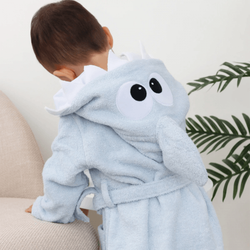 Махровый халат для детей Sasha Baby Shark 7 - 10 лет Махра Голубой 4406/2