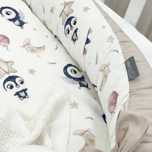 Кокон для новорожденных Маленькая Соня Пингвин Синий/Бежевый 5019152