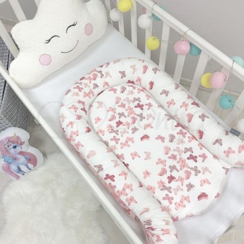 Кокон для новорожденных Маленькая Соня Baby Design Premium бабочки Розовый 5020222