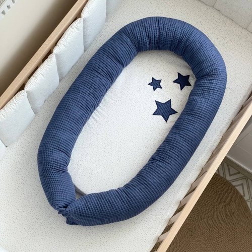 Кокон для новорожденных Маленькая Соня Stars поплин вафля Синий 50136183