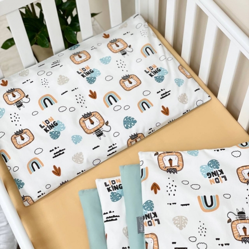 Детское постельное белье в кроватку Маленькая Соня Baby Dream радугами мята Мятный/Желтый 0303502