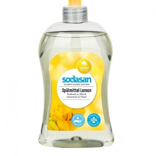 Органическое жидкое средство-концентрат для мытья посуды Sodasan, Лимон, 500 мл