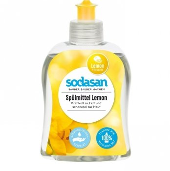 Органическое жидкое средство-концентрат для мытья посуды Sodasan, Лимон, 300 мл