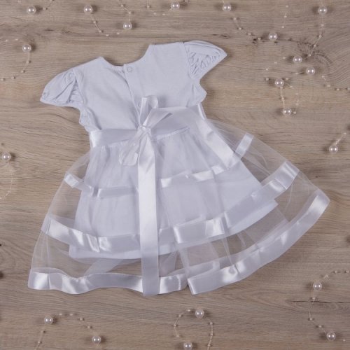Платье детское с коротким рукавом Бетис Маленькая леди 0-6 мес Белый 27070289