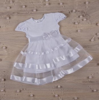 Платье детское с коротким рукавом Бетис Маленькая леди 9 мес - 3 года  Белый 27070292