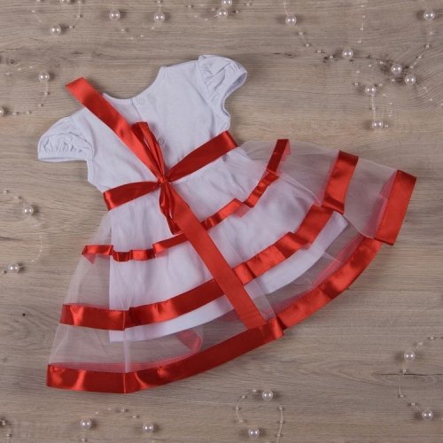 Платье детское с коротким рукавом Бетис Маленькая леди 0-6 мес Красный 27070301