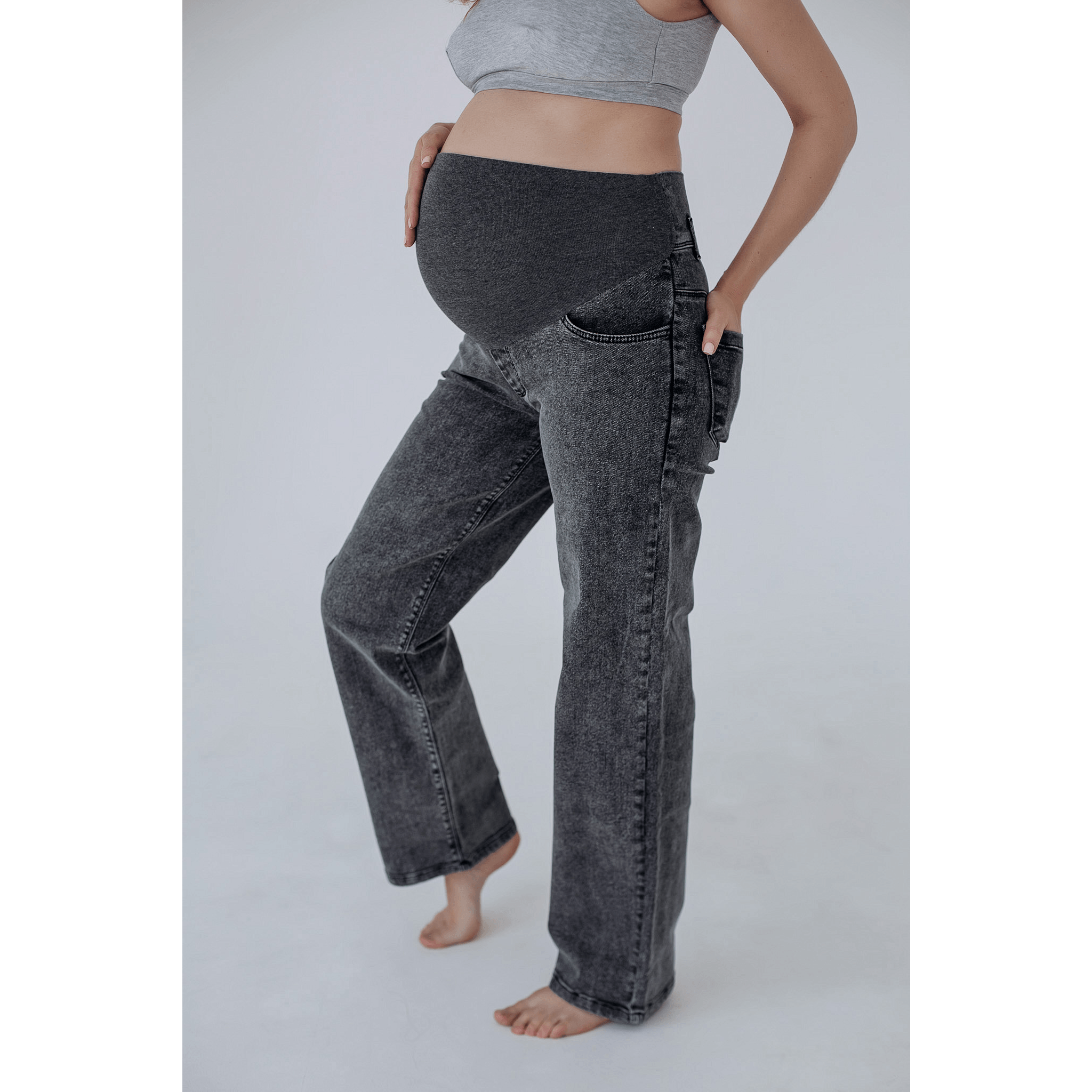 Джинсы для беременных Мамин Дім Джинс Темно-серый 43000