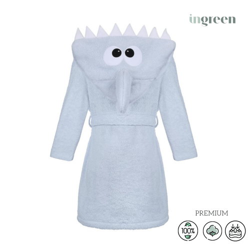 Махровый халат для детей Sasha Baby Shark 7 - 10 лет Махра Голубой 4406/2