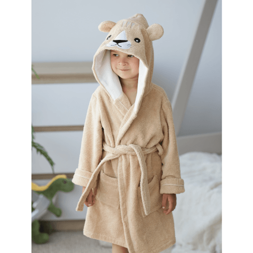 Махровый халат для детей Sasha Lion 7 - 10 лет Махра Бежевый 4406/3
