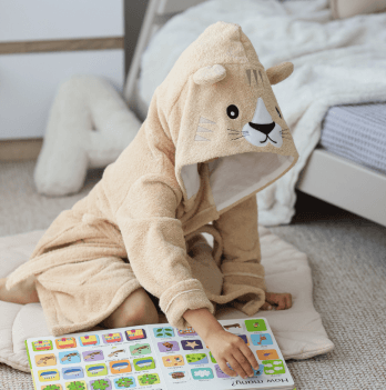 Махровый халат для детей Sasha Lion 7 - 10 лет Махра Бежевый 4406/3