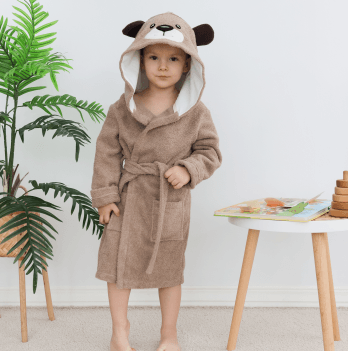 Махровый халат для детей Sasha Bear 7 - 10 лет Махра Коричневый 4406/6