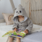 Махровый халат для детей Sasha Котик 7 - 10 лет Махра Серый/Серый меланж 4406/8