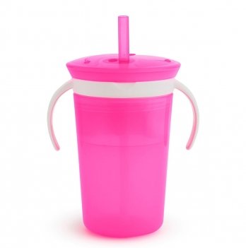 Чашка непроливайка с контейнером для снеков Munchkin Snack and Sip 266 мл Розовый 10867.02