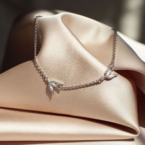 Серебряный браслет женский UMAX Ласточки 4500