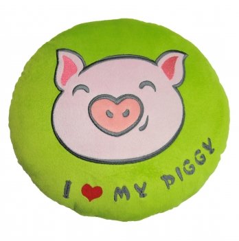 Декоративная подушка Тигрес I love my piggy 34х34 см Розовый/Зеленый ПД-0253