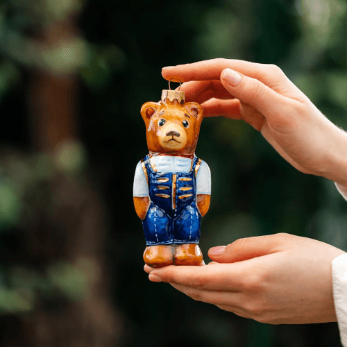 Елочная игрушка Rizdviani Istorii Медведь в комбинезоне 13,5 см 4820001045598