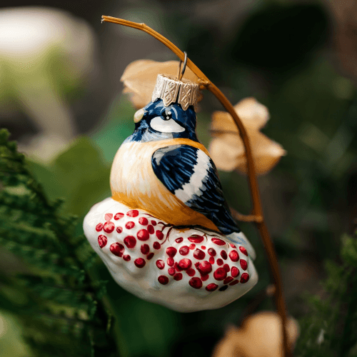 Елочная игрушка Rizdviani Istorii Синица на рябине 9 см 4820001045840