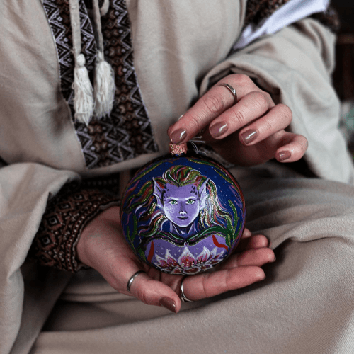 Новогодний шар на елку Rizdviani Istorii Украинские истории Водяной 10 см 4820001106787