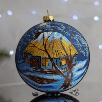Новогодний шар на елку Santa Shop Ночь в украинском селе Фиолетовый 12 см 4820001112368