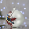 Новогодний шар на елку Santa Shop Синица с калиной Белый 10 см 4820001112399