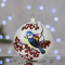 Новогодний шар на елку Santa Shop Синица с калиной Белый 10 см 4820001112399