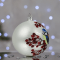 Новогодний шар на елку Santa Shop Синица с калиной Белый 10 см 4820001112399