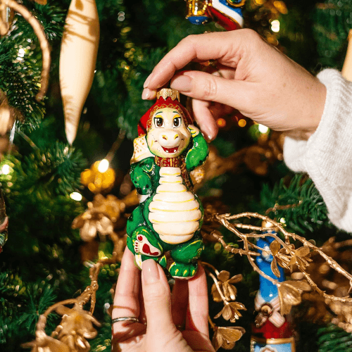 Елочная игрушка Rizdviani Istorii Дракон Зеленый 14 см 4820001128246