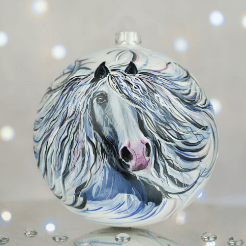 Новогодний шар на елку Santa Shop Символ года 2026 Мрія Белый/Голубой 12 см 4820001179835