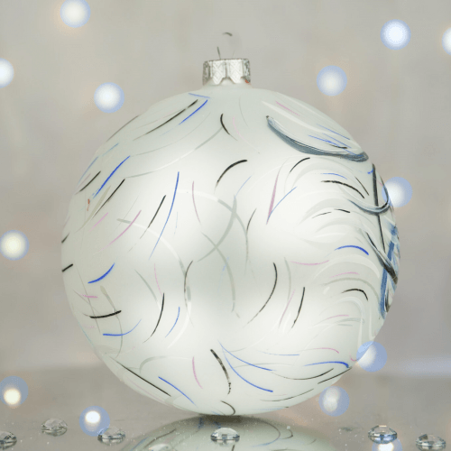 Новогодний шар на елку Santa Shop Символ года 2026 Мрія Белый/Голубой 12 см 4820001179835