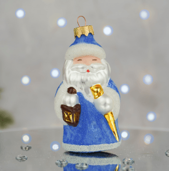 Елочная игрушка Santa Shop Сніжний Миколай Голубой 10 см 4820001180114