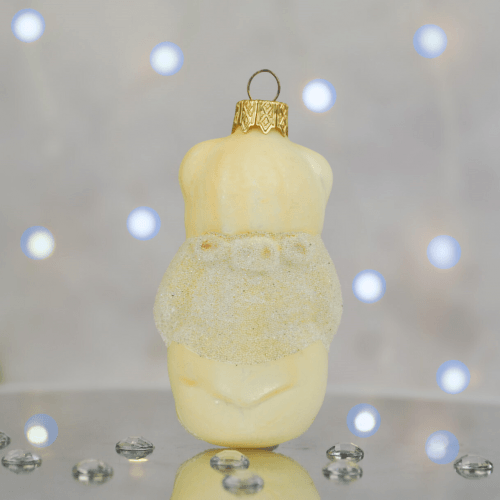 Елочная игрушка Santa Shop Ведмедик з серденьком Молочный/Красный 8 см 4820001180206