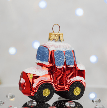 Елочная игрушка Santa Shop Зимове авто Красный 8 см 4820001180305