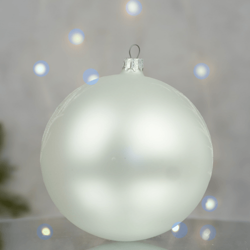 Новогодний шар на елку Santa Shop Софіївська площа Белый/Голубой 12 см 4820001180336