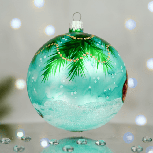 Новогодний шар на елку Santa Shop Символ года 2026 Під ялинкою Бирюзовый 10 см 4820001180398
