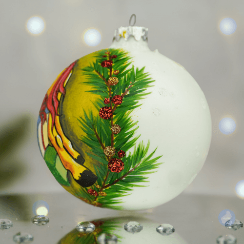 Новогодний шар на елку Santa Shop Символ года 2026 Подарунки Красный/Зеленый 10 см 4820001180404