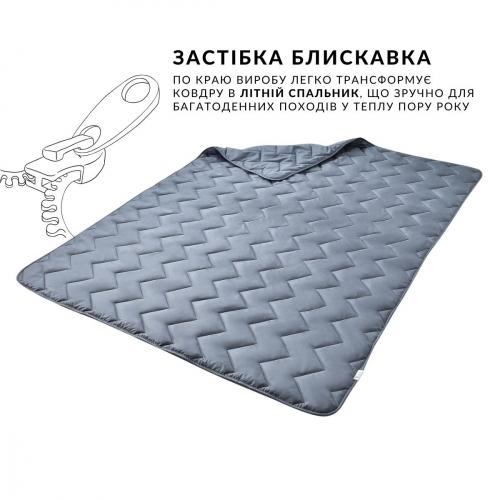 Одеяло спальный мешок Ideia Турист 140х190 см Серый 8-34955