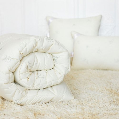 Всесезонное одеяло двуспальное Ideia Wool Classic 175х210 см Молочный 8-11817