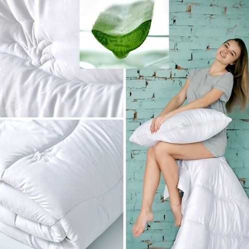 Всесезонное одеяло евро двуспальное Ideia Botanical Aloe Vera 200х210 см Белый 8-13465