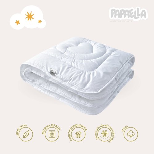 Детское одеяло и подушка для сна Papaella Air Dream комплект Мишка Белый 8-12824