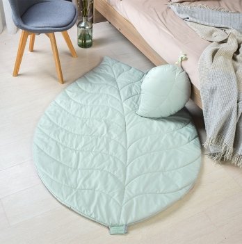 Прикроватный коврик и декоративная подушка Idea набор Листочек Мятный 8-31654