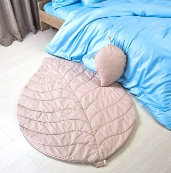 Прикроватный коврик и декоративная подушка Idea набор Листочек Бежевый 8-31654