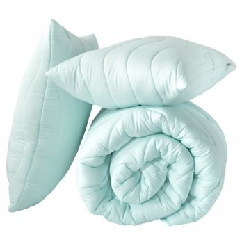 Одеяло евро двуспальное и подушка для сна 2 шт Idea Tropical комплект Мятный 8-32436