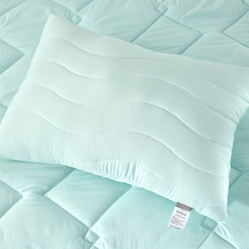 Комплект одеяло евро двуспальное и подушки для сна Ideia Tropical Мятный 8-32436