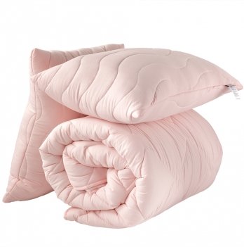 Одеяло евро двуспальное и подушка для сна 2 шт Idea Tropical комплект Розовый 8-32436