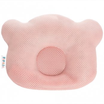 Ортопедическая подушка для новорожденных Papaella Мишка Пудровый 8-32377