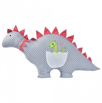Декоративная подушка игрушка Papaella Динозавр 43х95 см Серый 08-73541