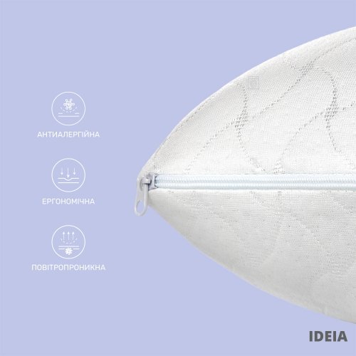 Ортопедическая подушка для сна Ideia Memory Foam Ровная 59х43х12 см Белый 8-32996