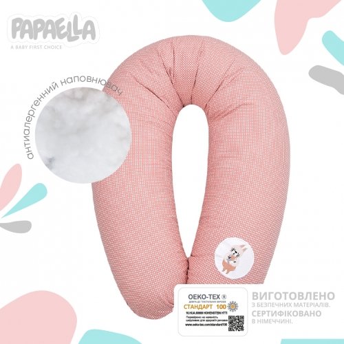 Подушка для беременных и кормящих Papaella 30x190 см Горошек Пудровый 8-31885